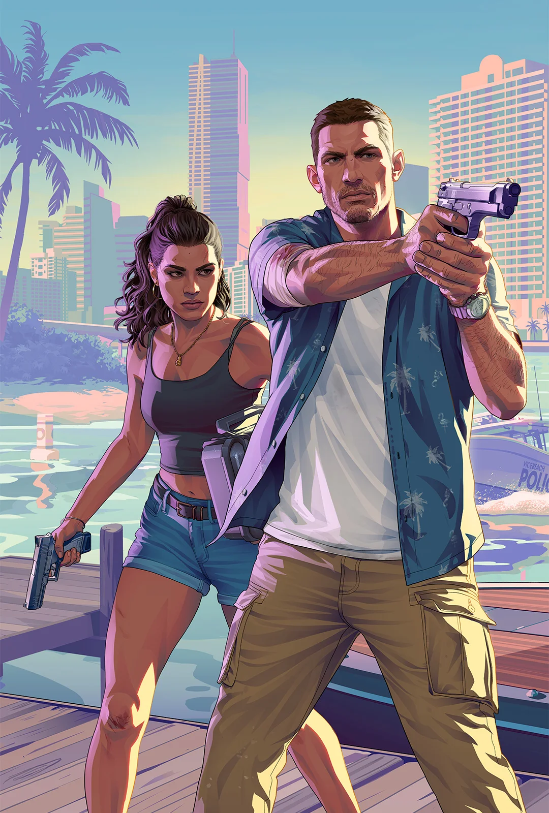 Jason and Lucia in official GTA VI artwork